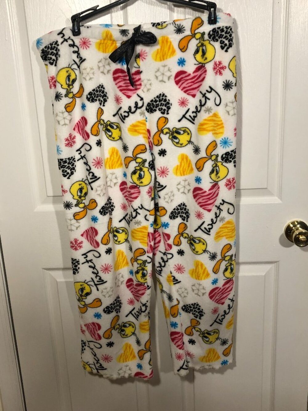Warner Bros. Twieety fleece pajama bottom with raw hems, size XXL